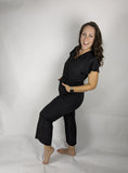 Black nursing/breastfeeding jumpsuit