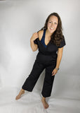 Black nursing/breastfeeding jumpsuit