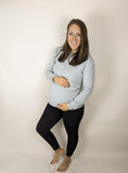 Light Blue hidden zipper nursing/ breastfeeding sweatshirt