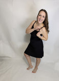 Spaghetti strap Nursing/Breastfeeding lounge dress with built in bra and pads