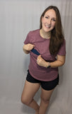 Mauve breastfeeding/nursing zip shirt
