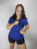 Short sleeve hidden zipper nursing/breastfeeding t-shirt