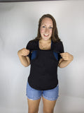 Short sleeve hidden zipper nursing/breastfeeding t-shirt