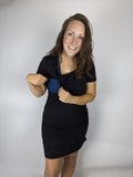 Short sleeve hidden zipper nursing/breastfeeding dress
