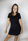 Short sleeve hidden zipper nursing/breastfeeding dress