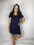Short sleeve hidden zipper nursing/breastfeeding dress