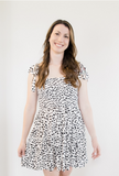 Spotted nursing/breastfeeding tie shoulder dress