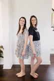 Spotted nursing/breastfeeding tie shoulder dress