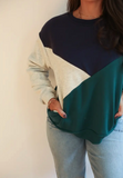 Velour Interior Diagonal Zip Breastfeeding Sweatshirt