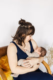 Navy nursing/breastfeeding tank maxi dress