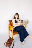 Navy nursing/breastfeeding tank maxi dress