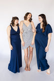 Wrap front, tulip skirt nursing/breastfeeding dress