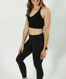 Black maternity and postpartum leggings