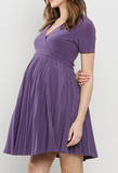 Purple wrap maternity and nursing/breastfeeding dress